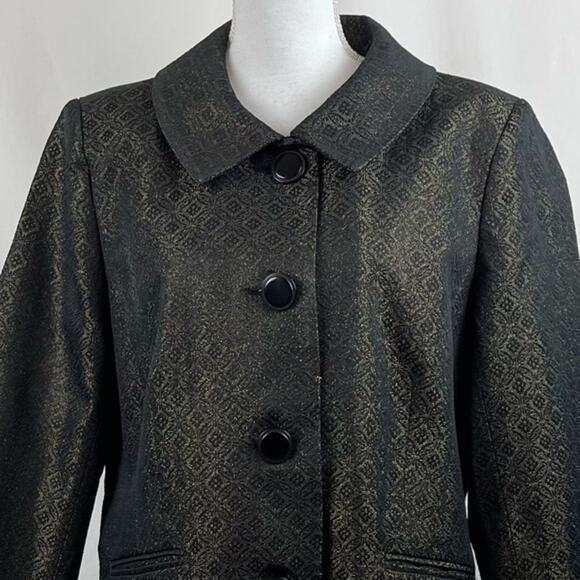 Apostrophe Metallic Black & Gold Long Party Event Jacket NWOT Size M - Picture 3 of 12